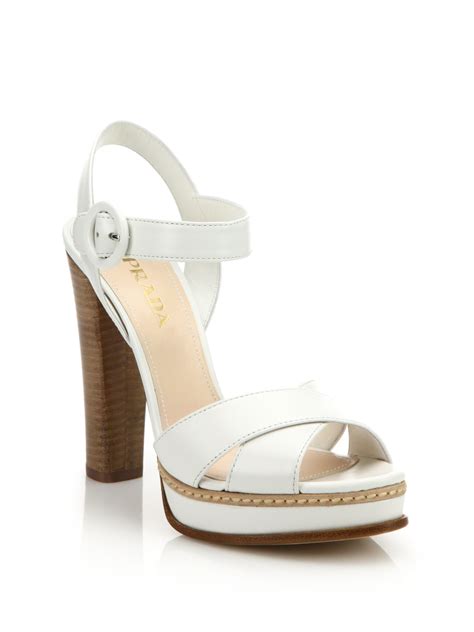 prada heels white|Prada heels platform.